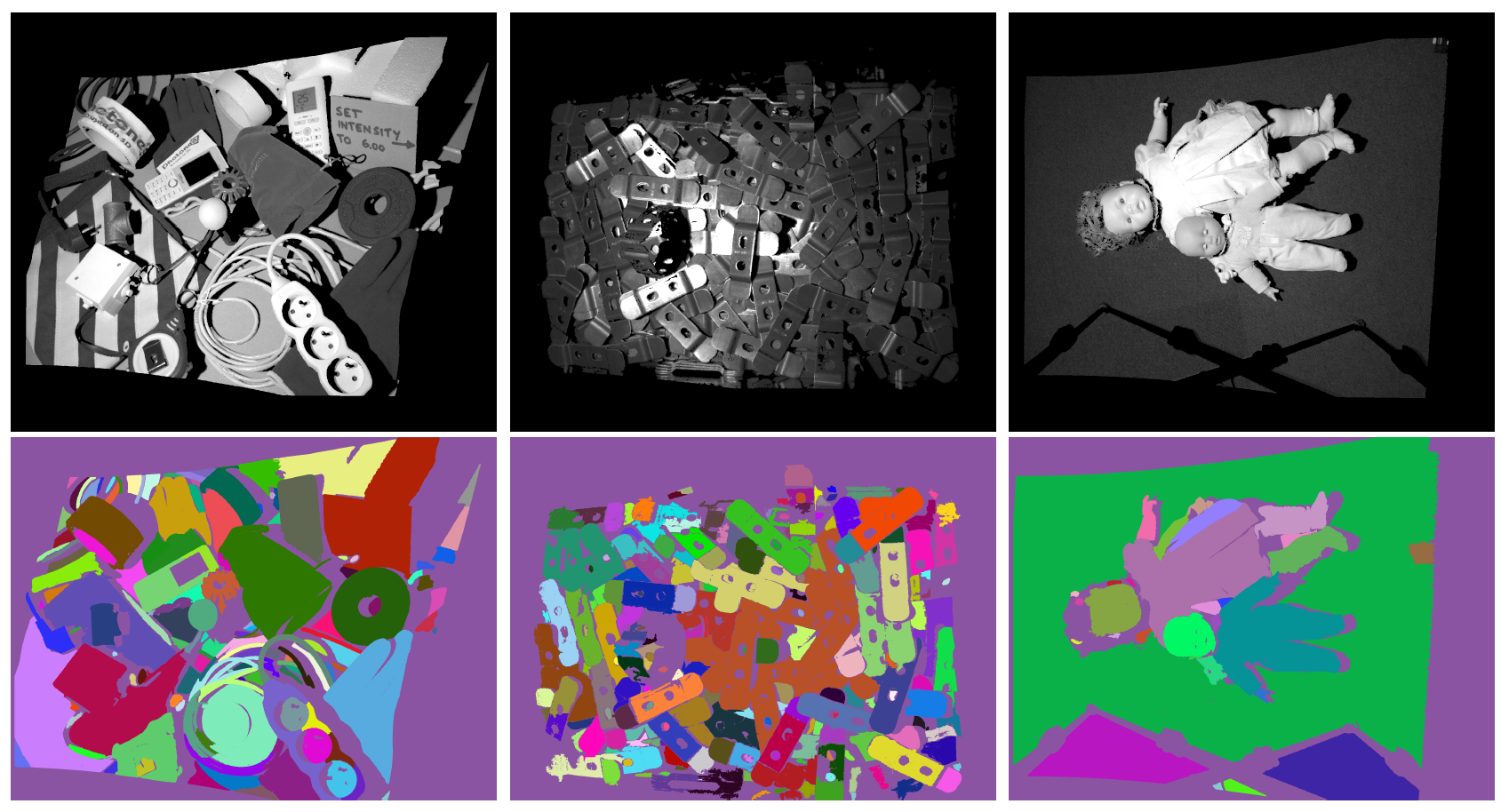 Results of a segmentation method applied to 3D scans